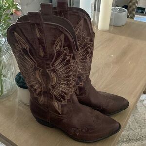 Coconuts western boots-never worn. Beautiful stitching. Smoke/pet free home.